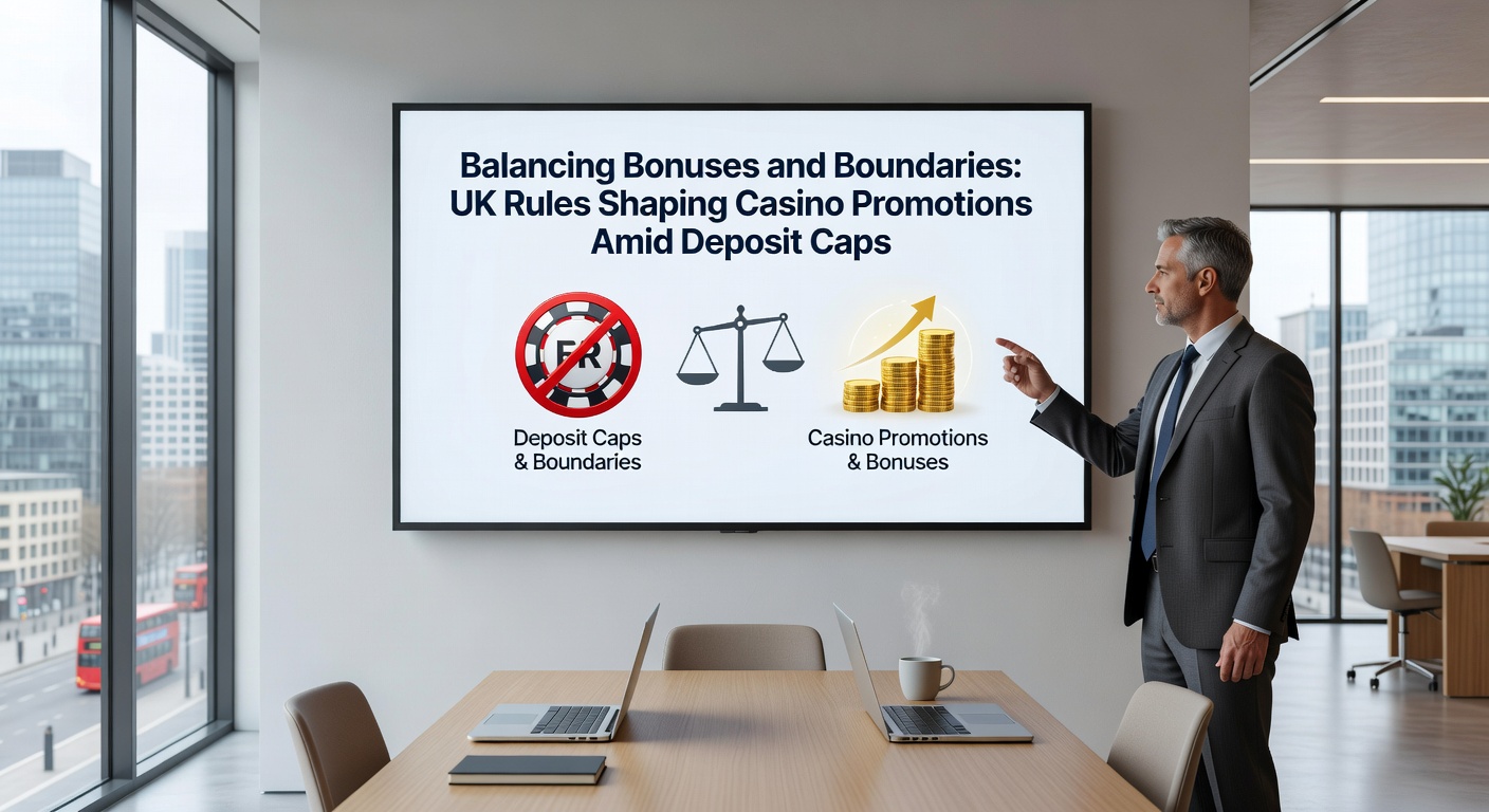 Graph showing UK casino deposit trends and bonus redemption rates post-2025 regulations, with overlaid promo adaptation icons