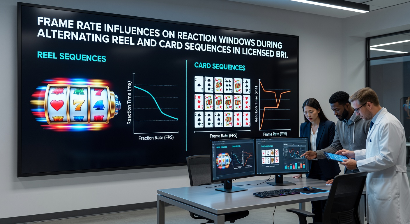 Graph illustrating reaction time reductions as frame rates increase during hybrid reel and card gameplay