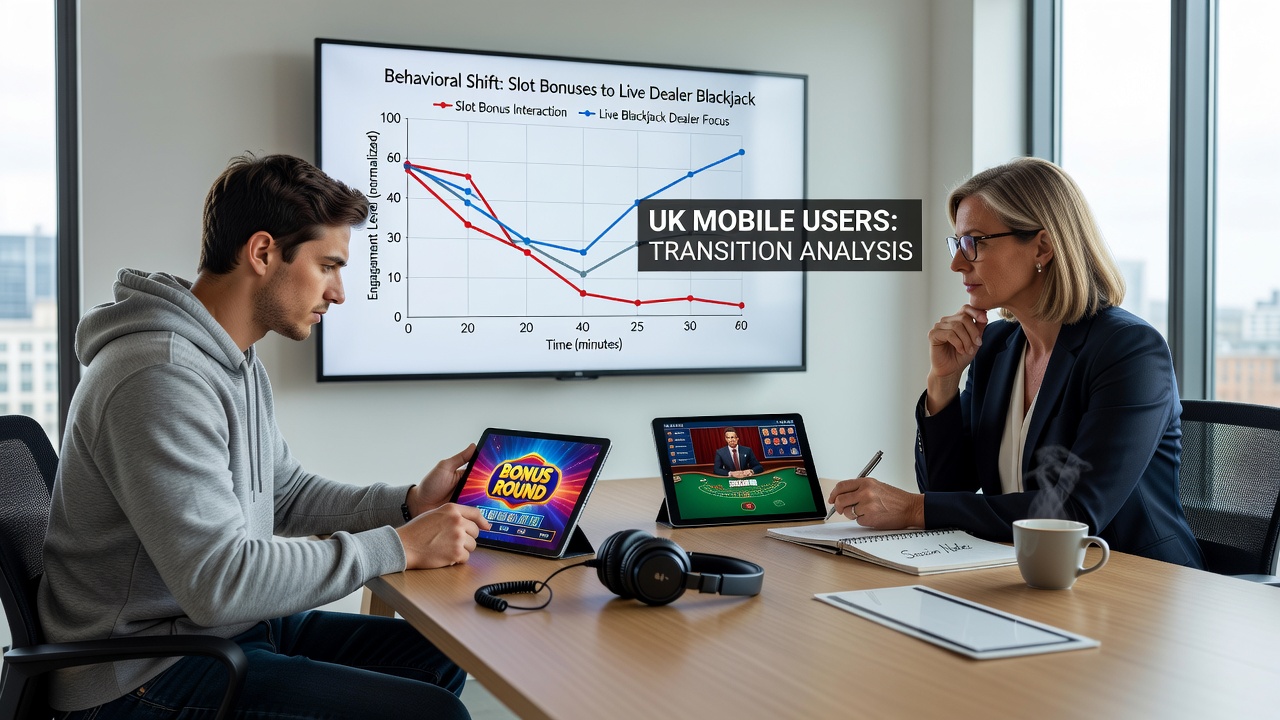 Mobile screen showing live blackjack interface alongside slot bonus history on a UK device