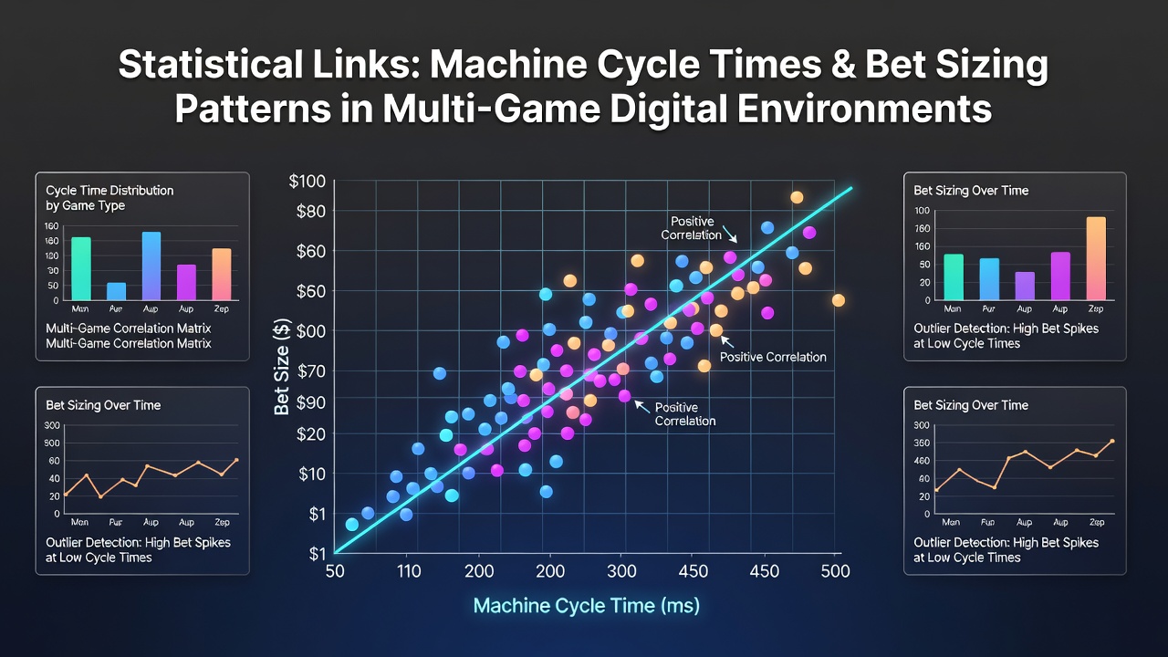 Chart displaying correlation coefficients between cycle durations and bet adjustments in multi-game digital sessions