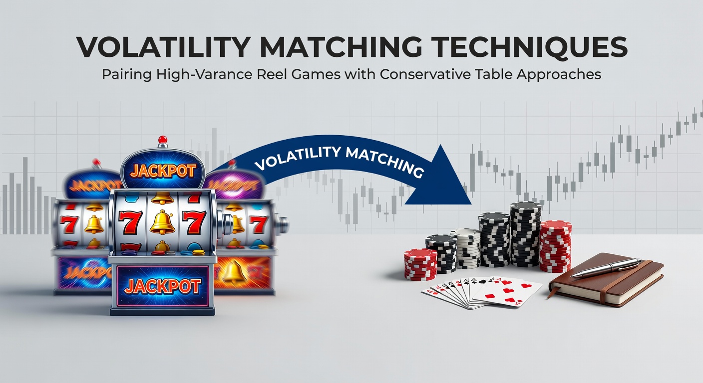Split screen view of a high-variance slot interface next to a blackjack table layout illustrating matched play strategies